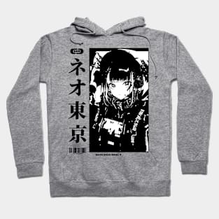 Vaporwave Cyberpunk Japanese Manga Girl Hoodie